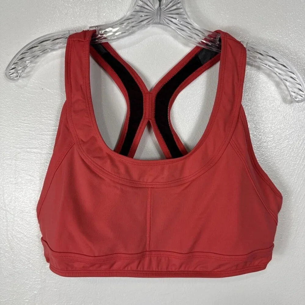 Athleta Women's M‎ Racerback Cutout Back Removable Pads Sports Bra Coral